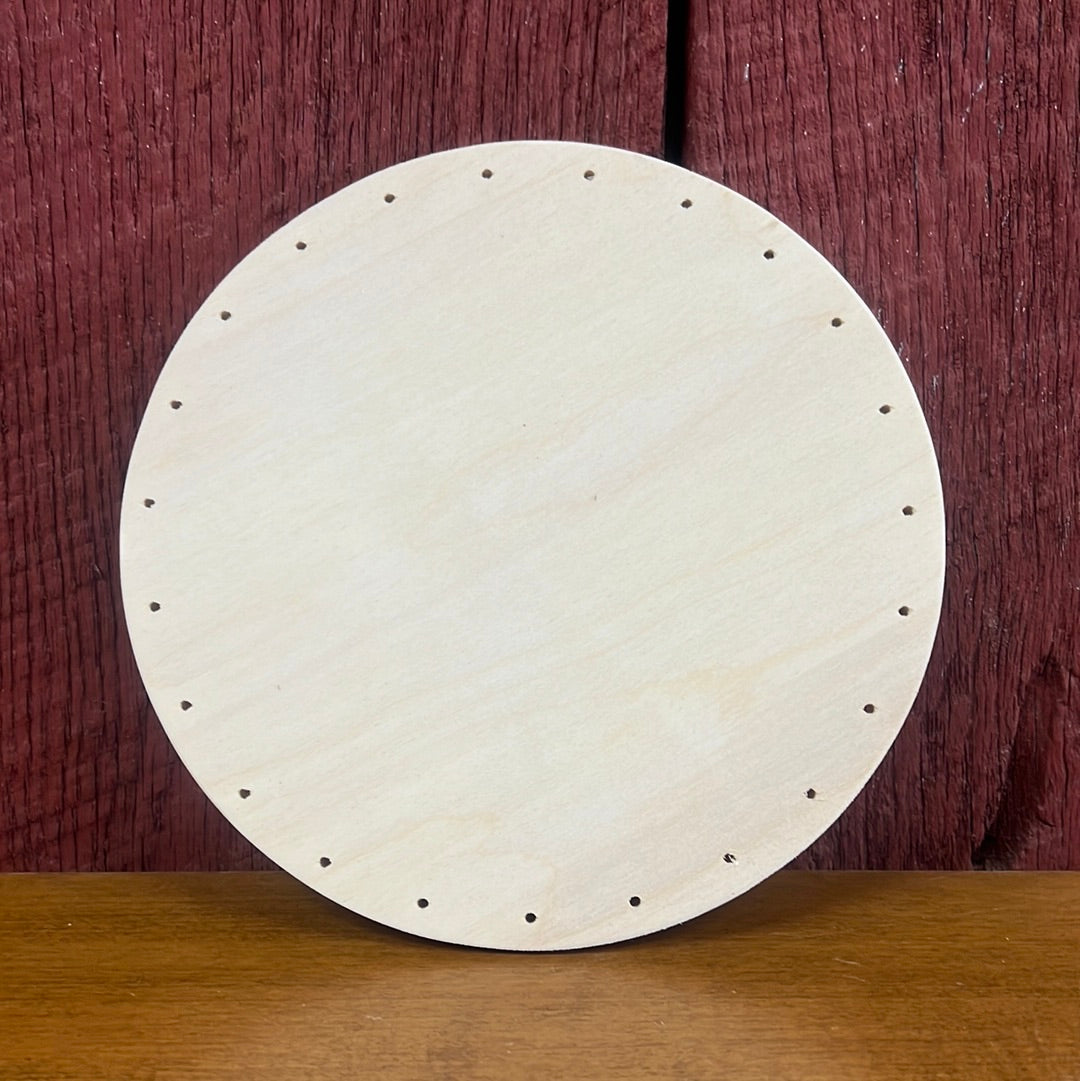 8” Circle Wooden Base with holes